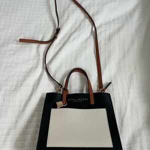 Marc Jacobs Black, White and Tan Crossbody Tote